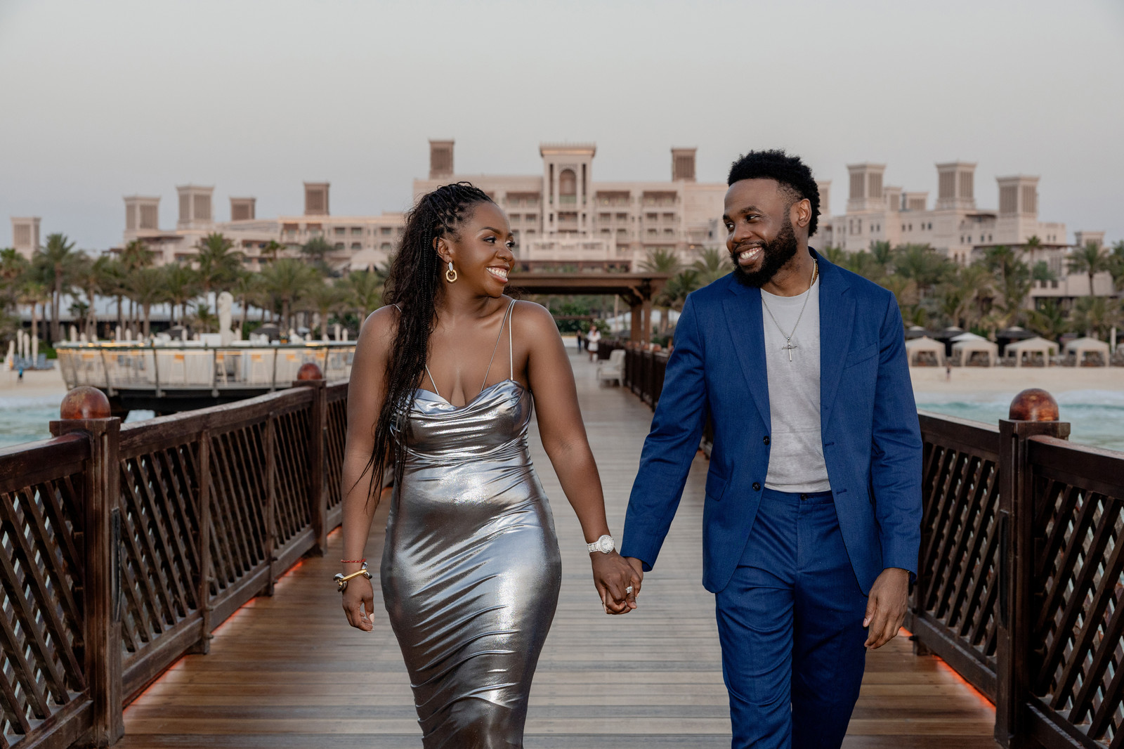 Couple sur le ponton de Pierchic, à Dubaï