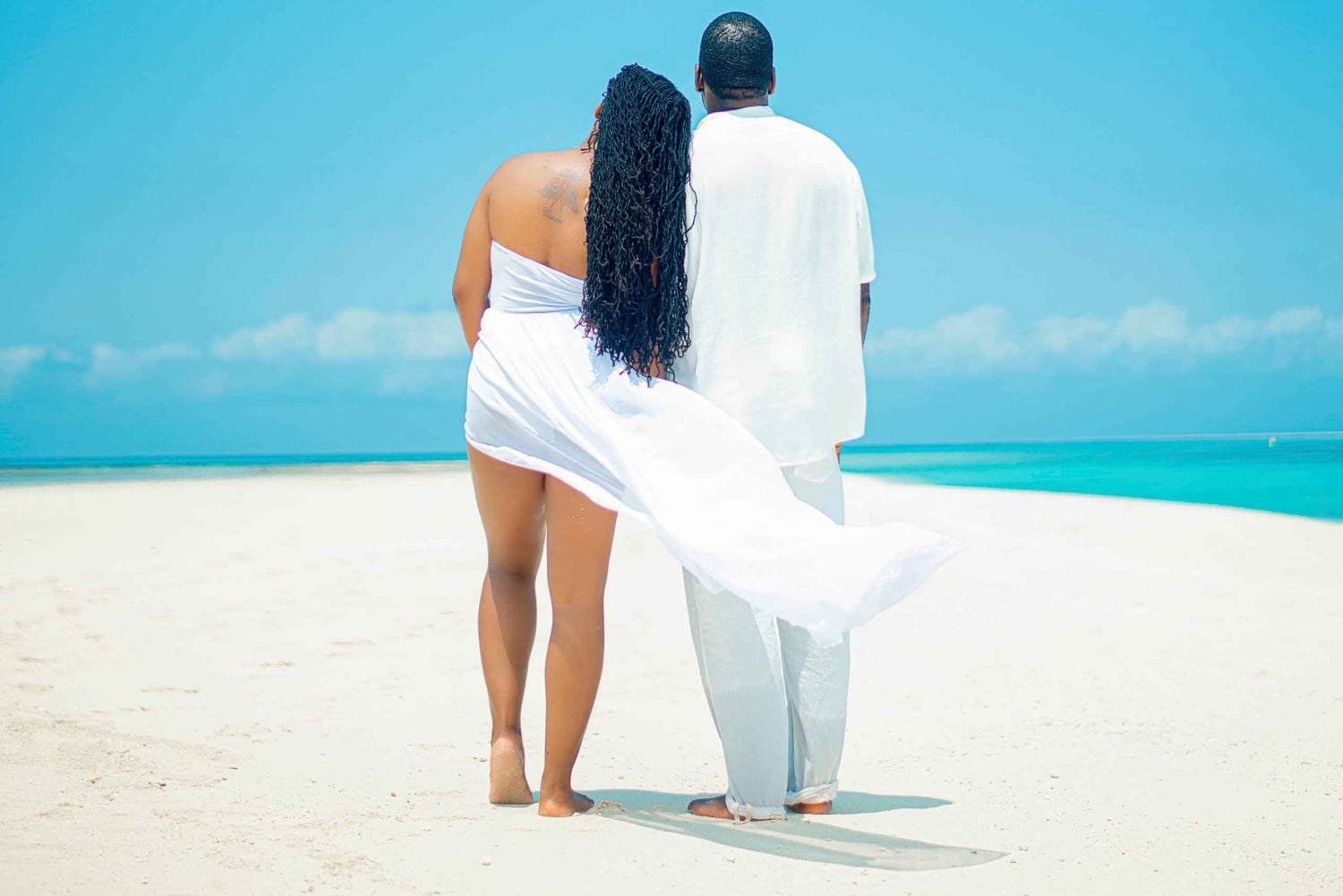 Un moment à deux sur le banc de sable de Nakupenda, à Zanzibar